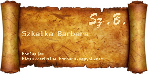 Szkalka Barbara névjegykártya